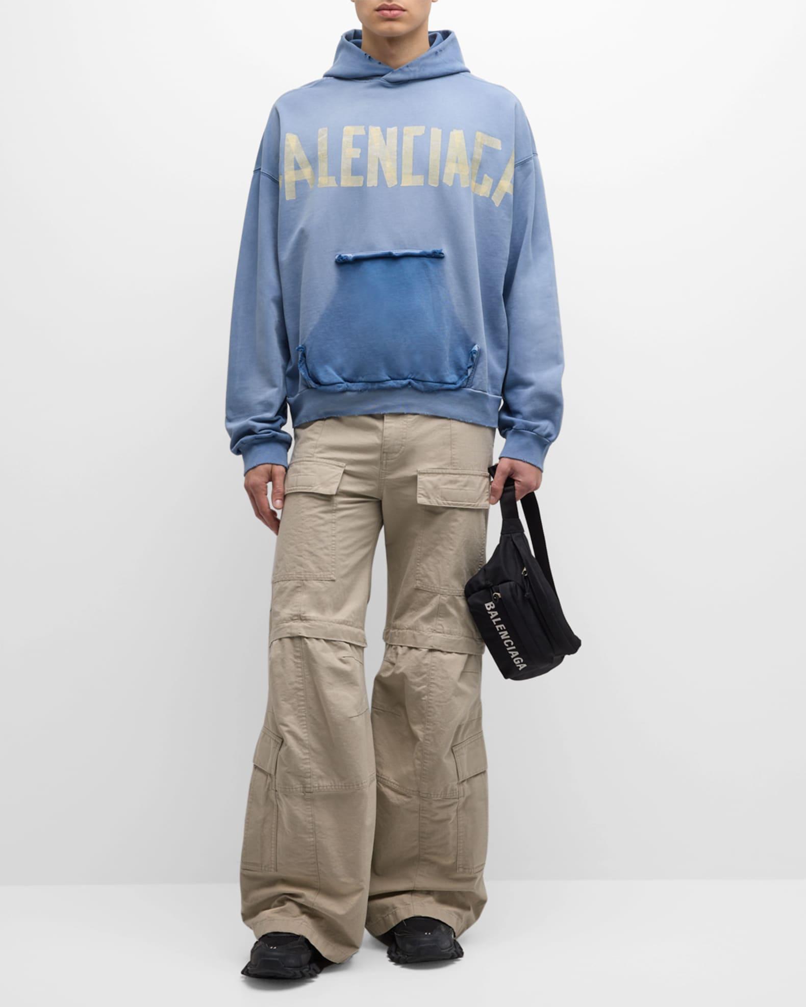 Men's Tape Type Ripped Pocket Hoodie Large Fit Product Image