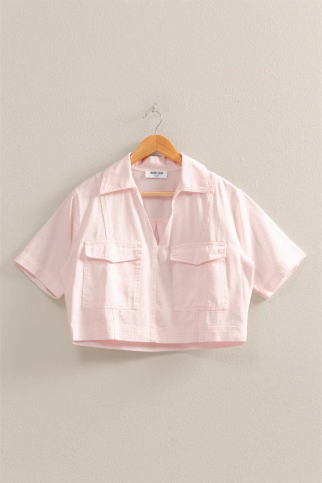 Pocketed Denim Top Product Image