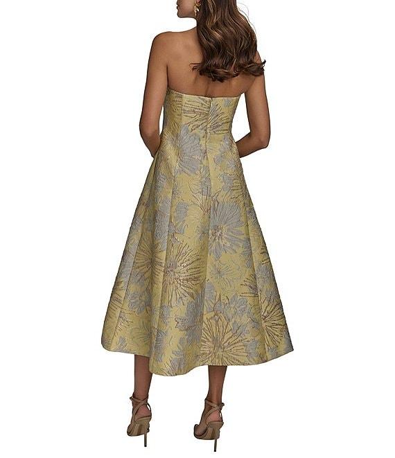 Donna Karan Strapless Floral Print A-Line Dress Product Image