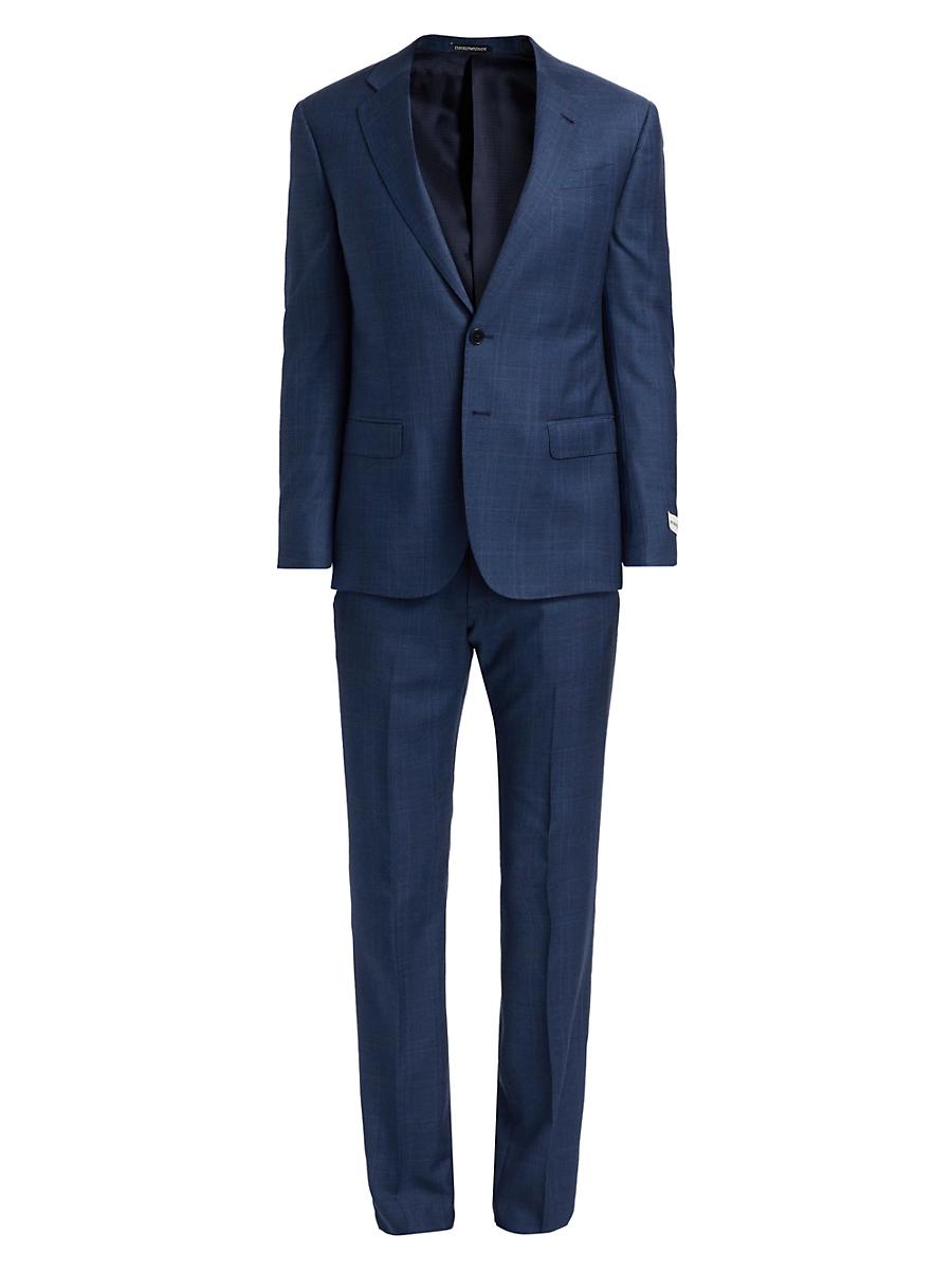 Mens Glen Check Virgin Wool Single-Breasted Suit Product Image