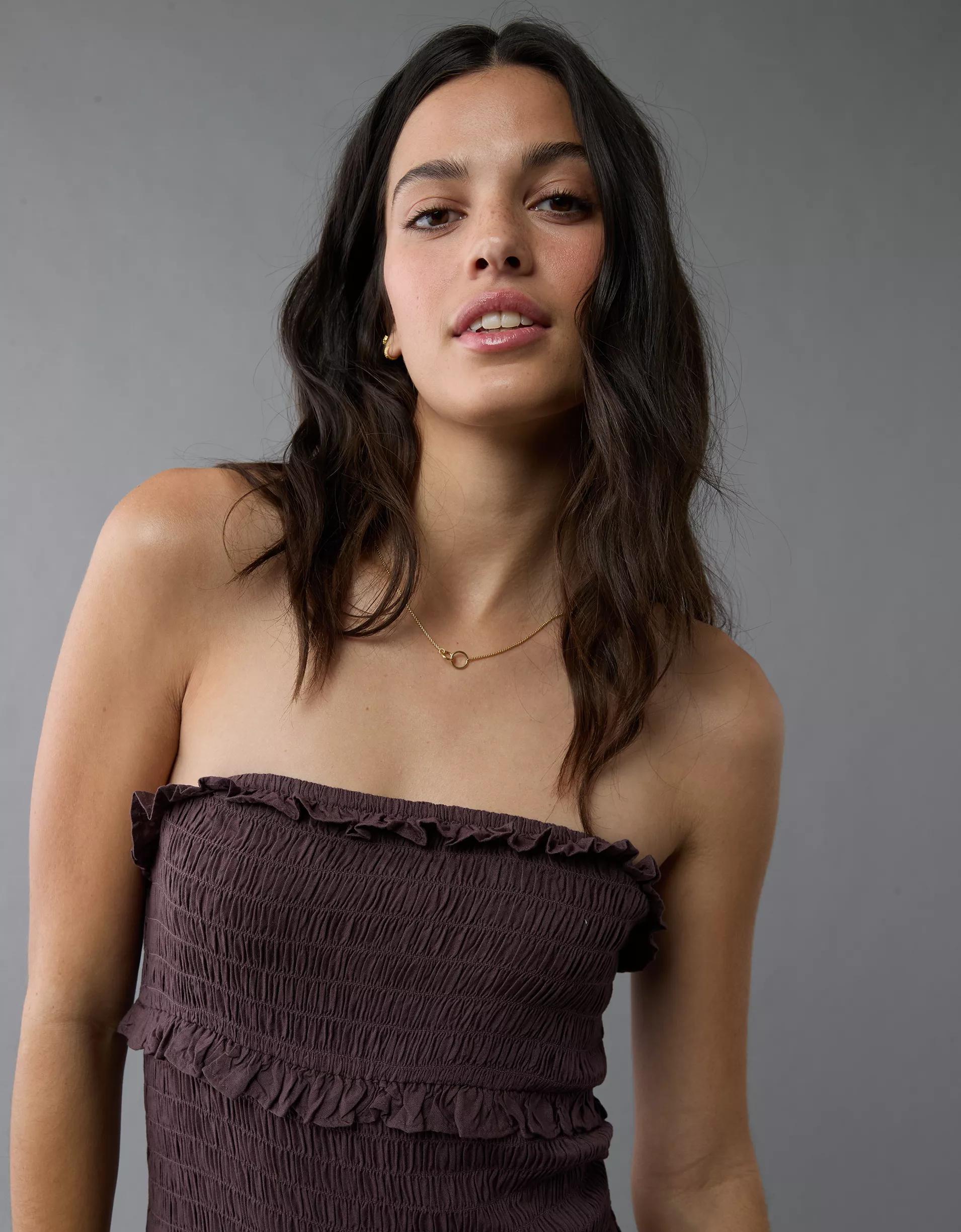 AE Smocked Ruffle Mini Dress Product Image