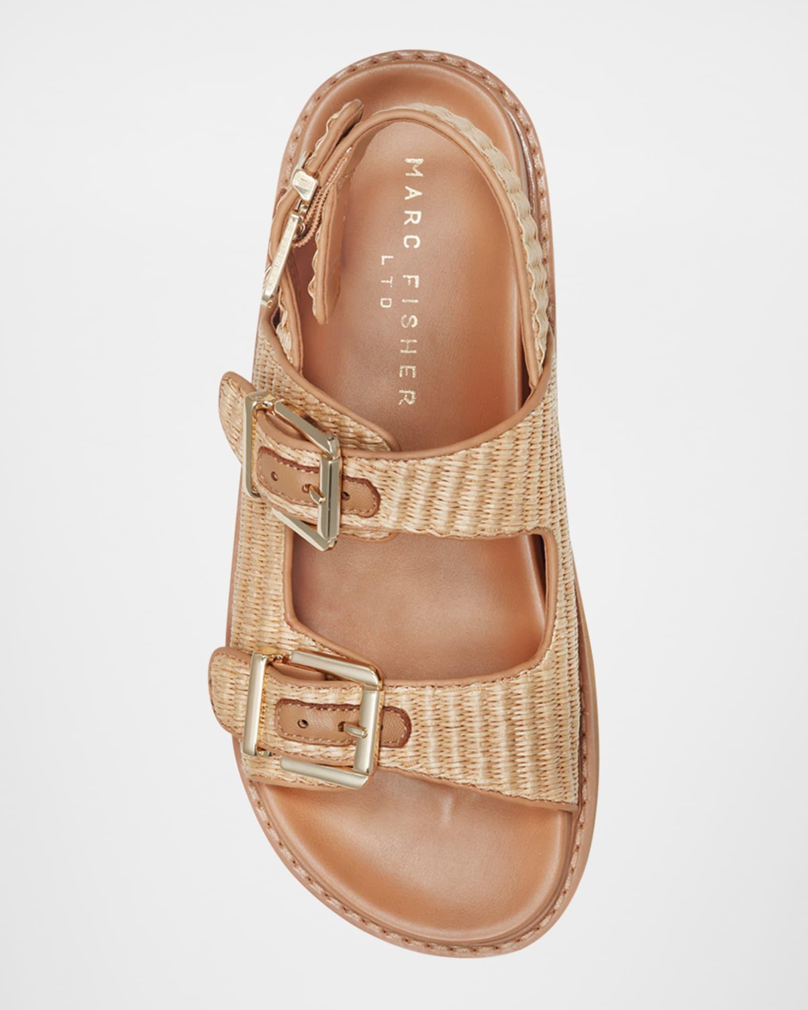 Agenda Woven Dual-Buckle Slingback Sandals Product Image