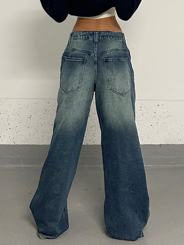 Distressed Dangle Mopping Boyfriend Jeans Product Image