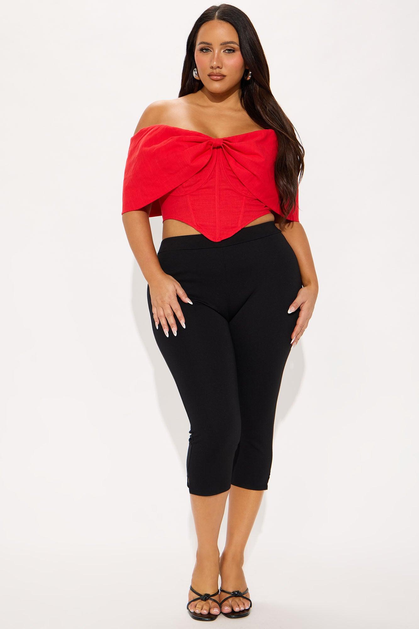 Lorelai Bow Corset Top - Red Product Image