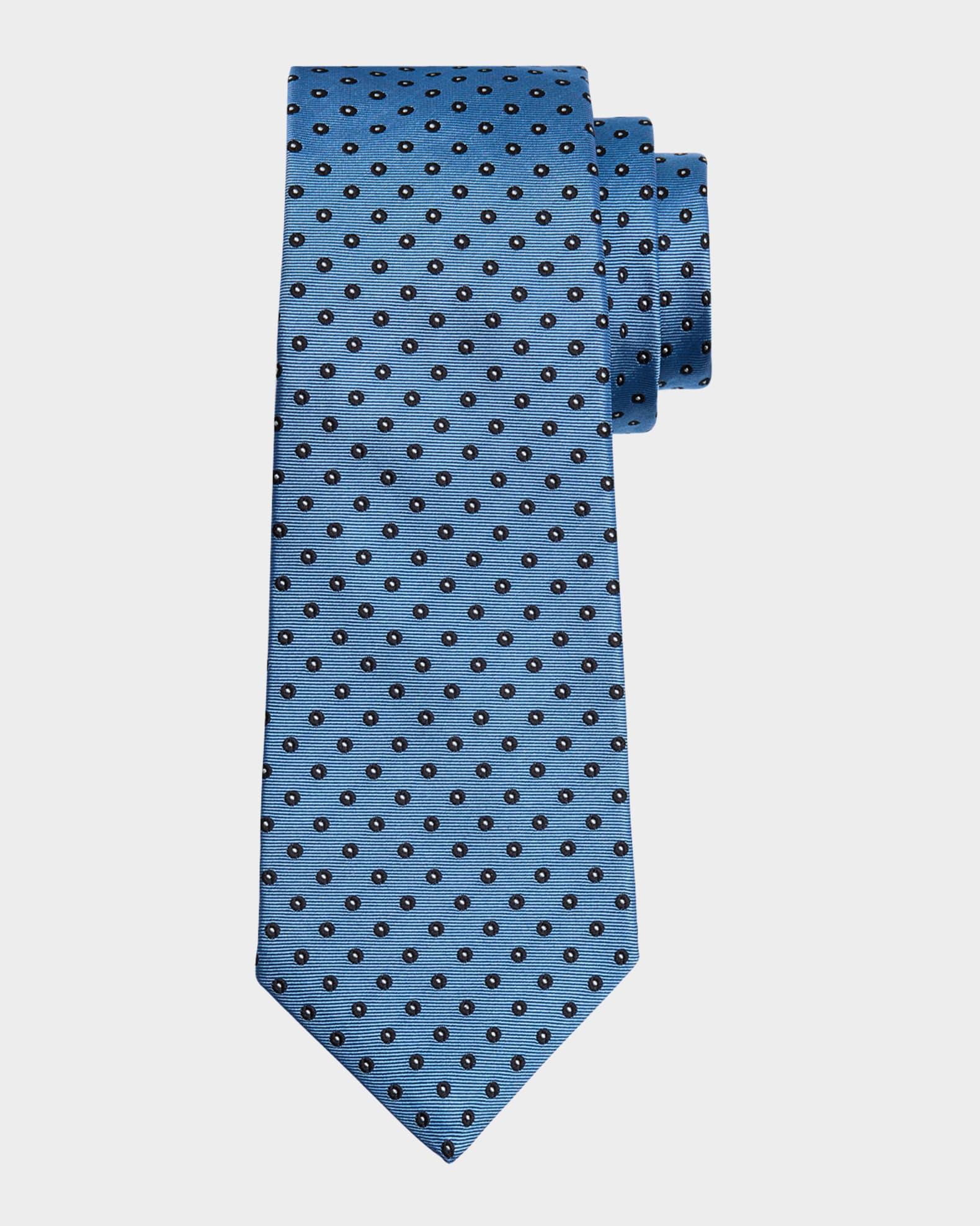 Men's Silk Polka Dot Jacquard Seven-Fold Tie Product Image