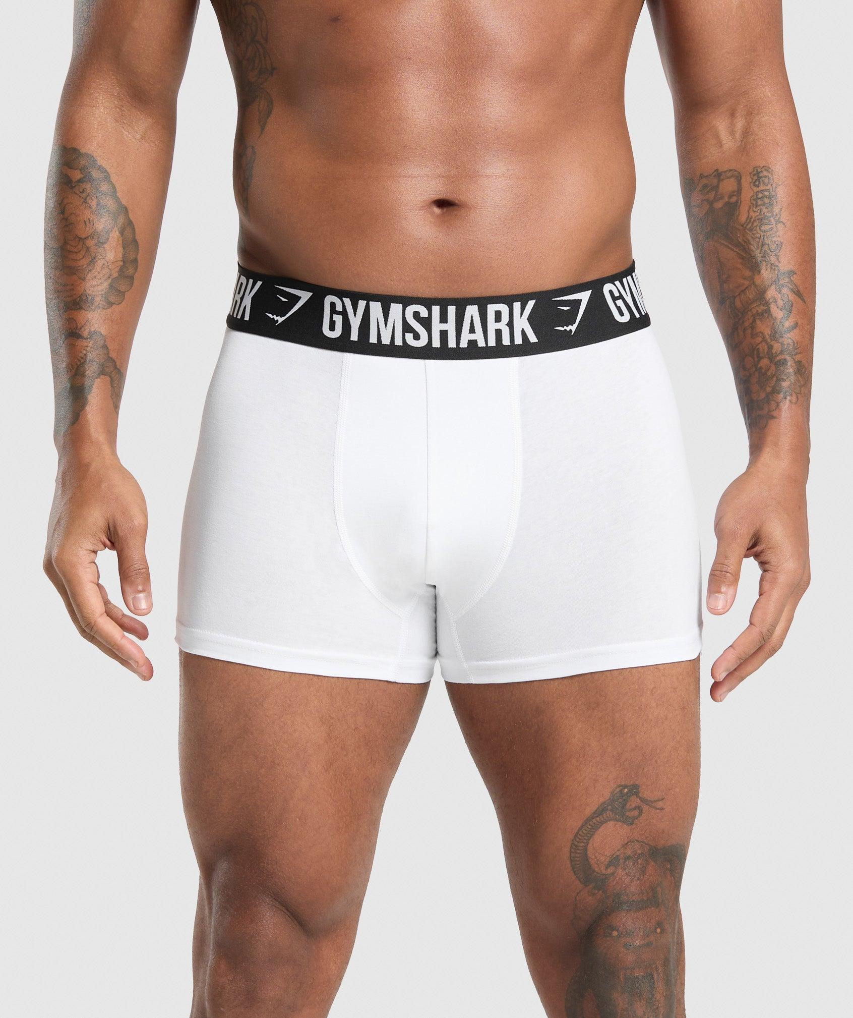 Gymshark Boxer Brief 3PK - White Male Product Image