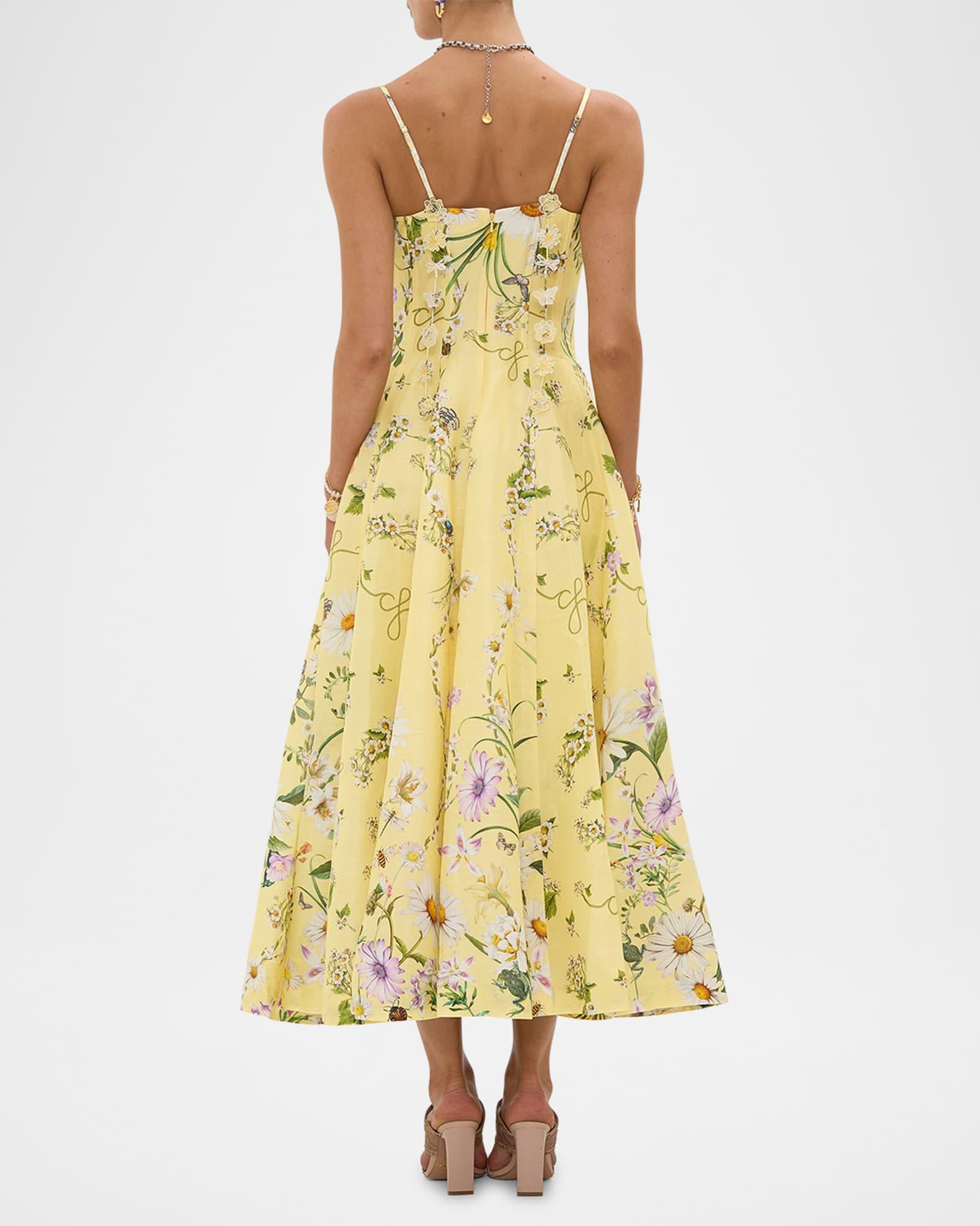 Daisy Chains Corset Dress with Long Flared Skirt Product Image