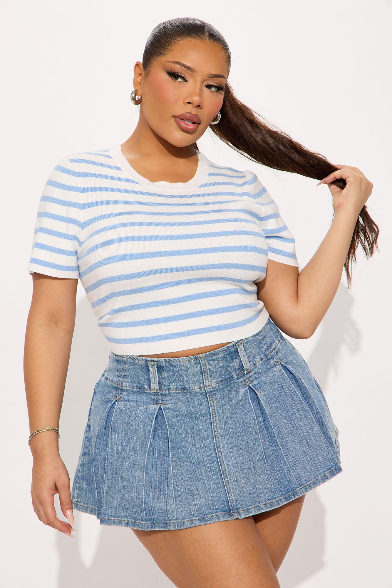 Everyday Classic Striped Sweater Top - Blue/combo Product Image