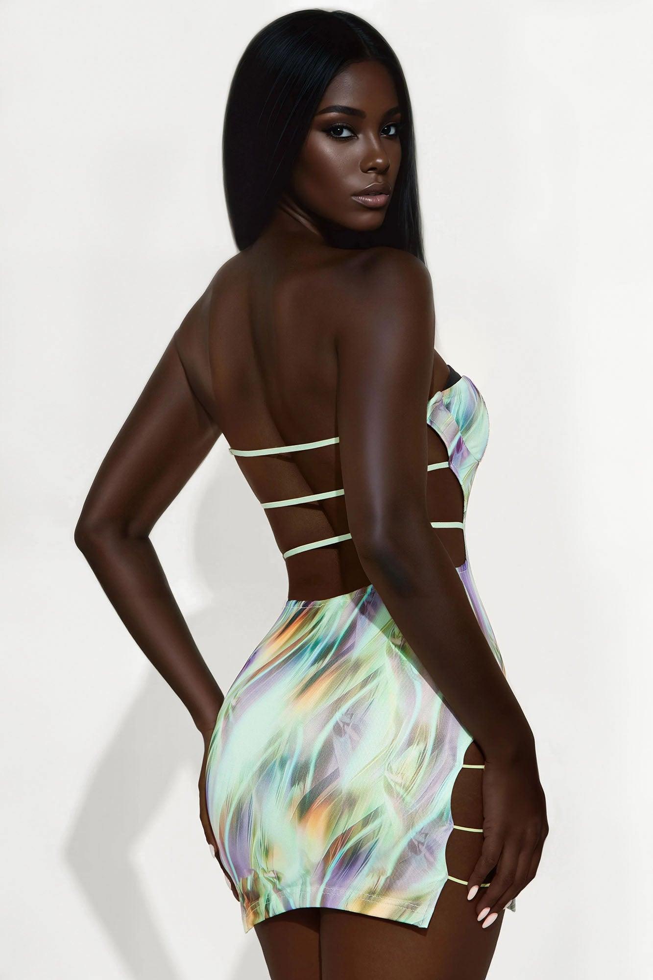 Jaxton Mesh Micro Mini Dress - Mint Product Image