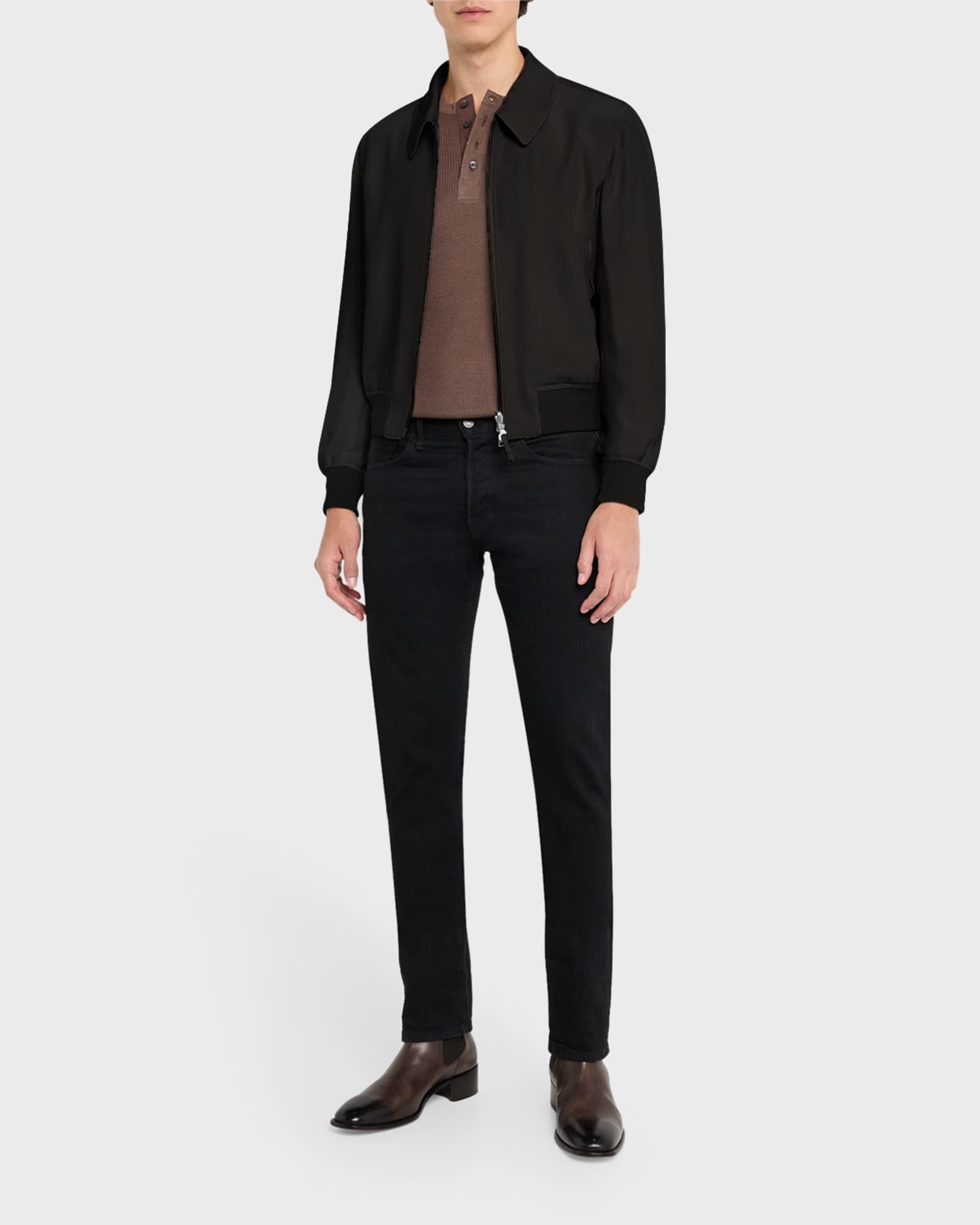 Men's Silk Satin Reversible Bomber Jacket Product Image