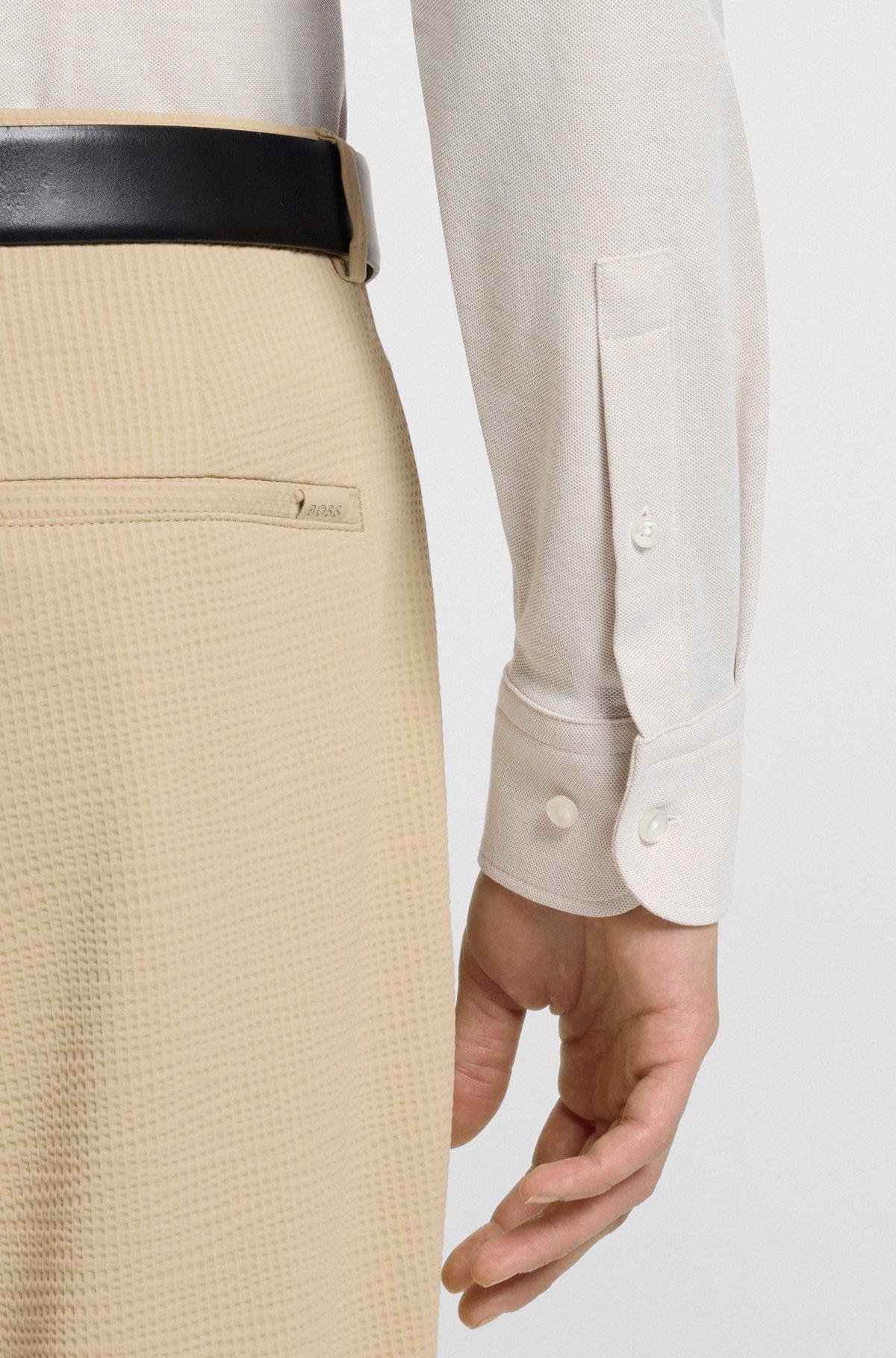 Slim-fit shirt in cotton-piqué jersey Product Image