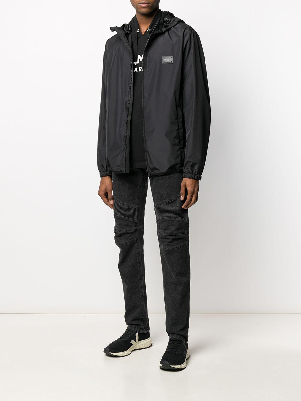 logo-appliqué hooded jacket Product Image