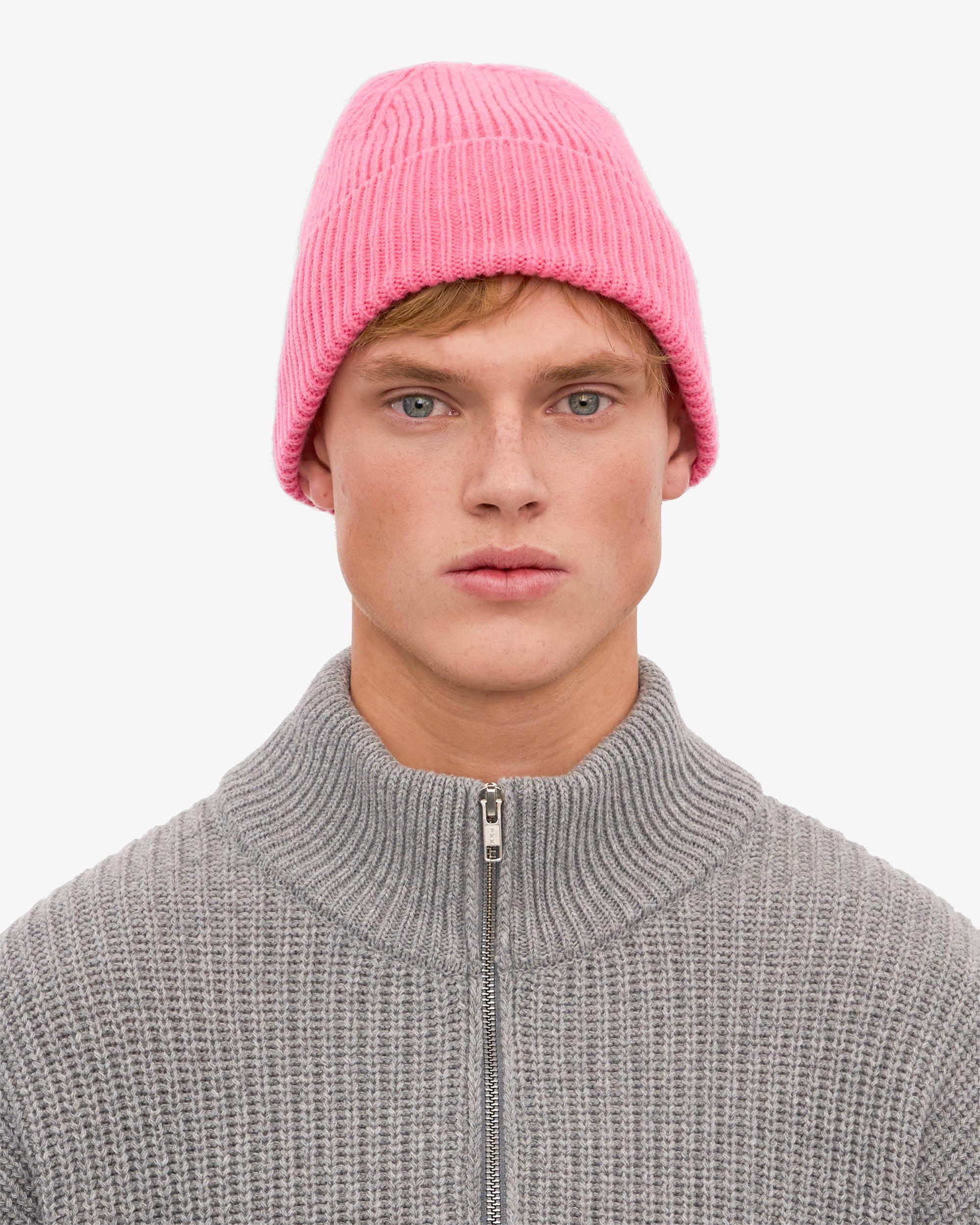 Merino Wool Beanie - Bubblegum Pink Product Image