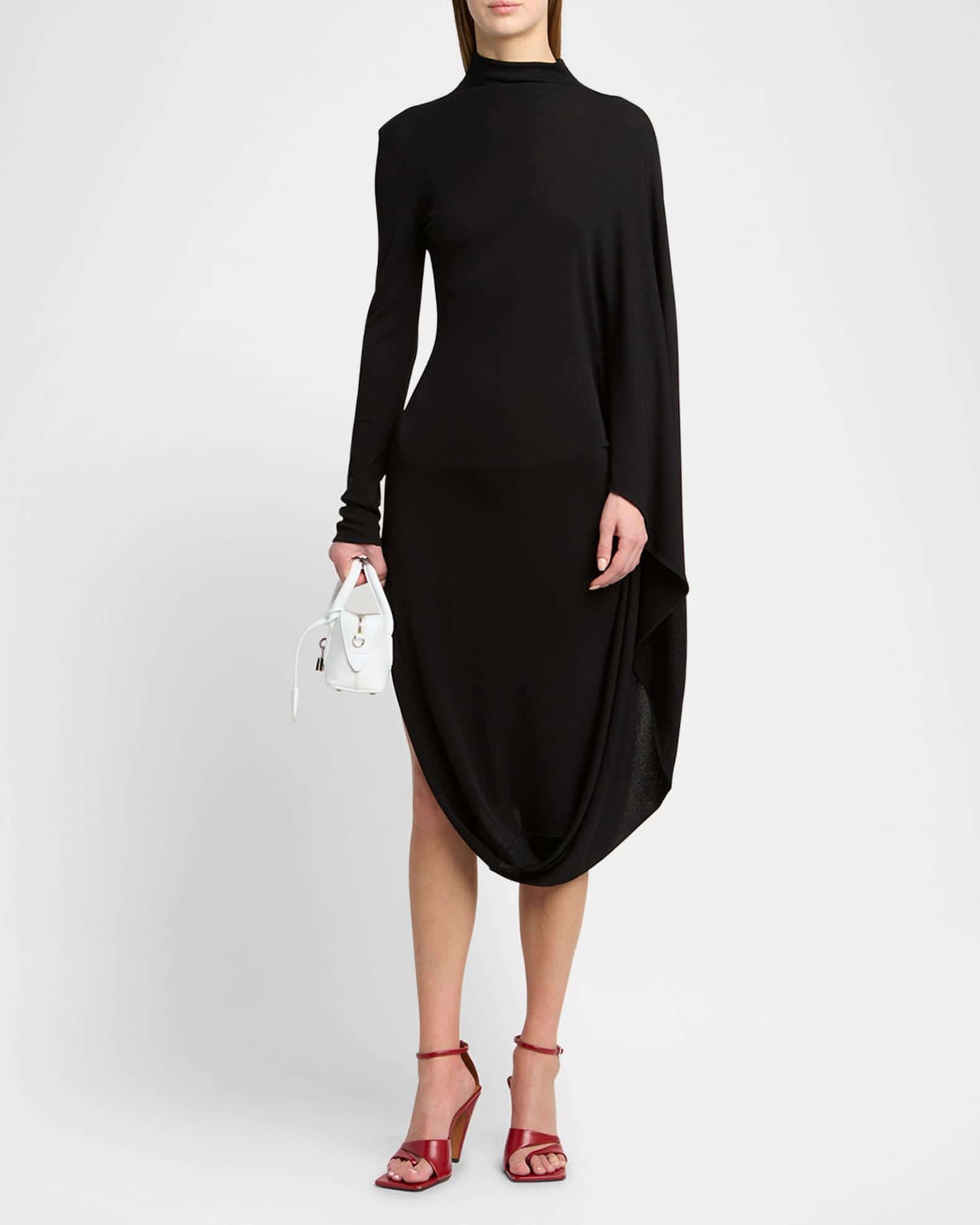 High Neck Cape Viscose Dress Product Image