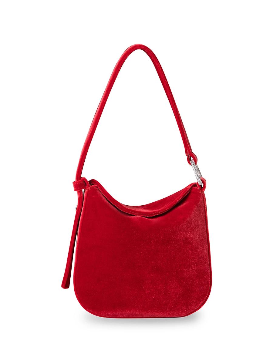 Womens Anna Mini Velvet Hobo Bag Product Image