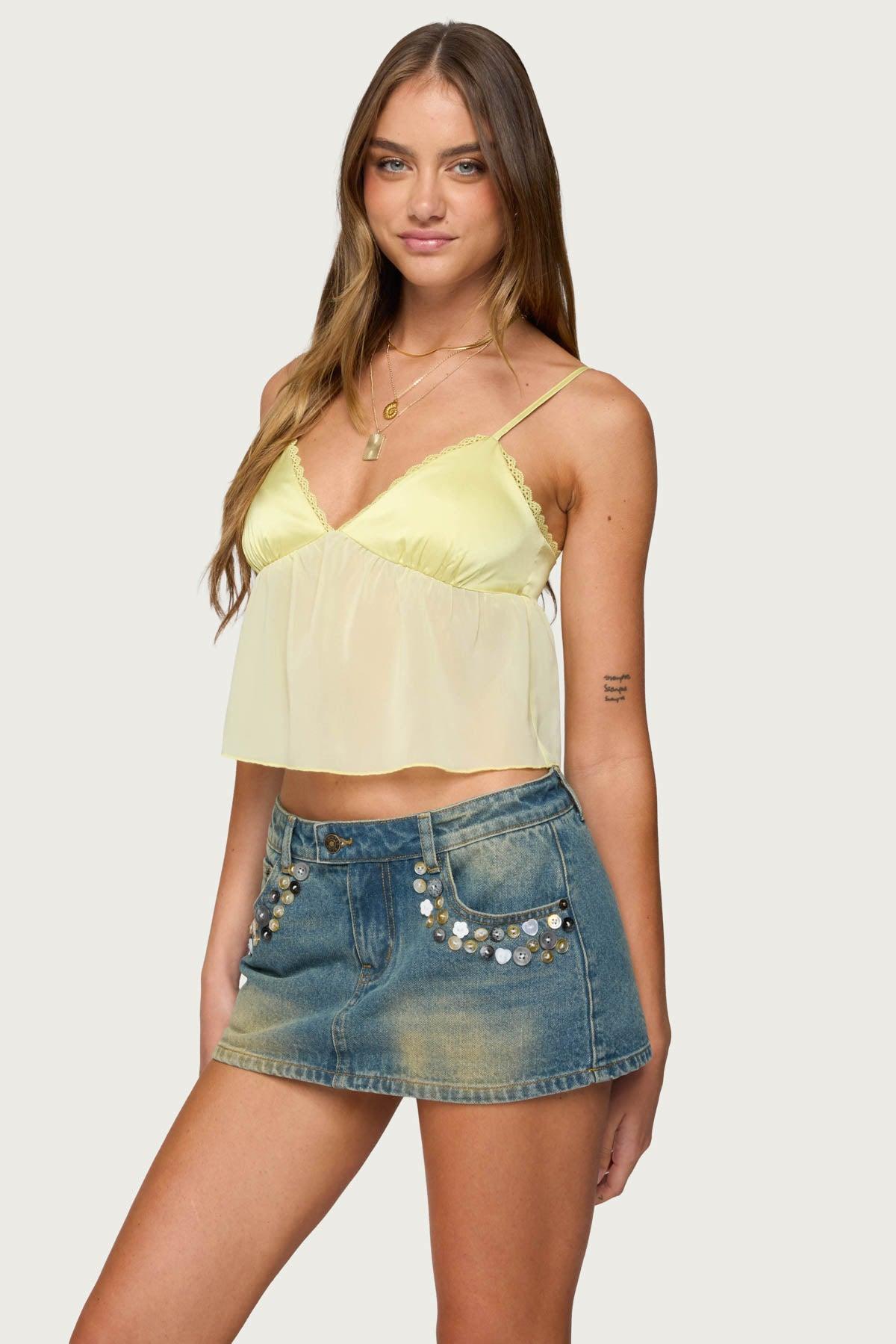 Krisa Sheer Chiffon Babydoll Top Product Image