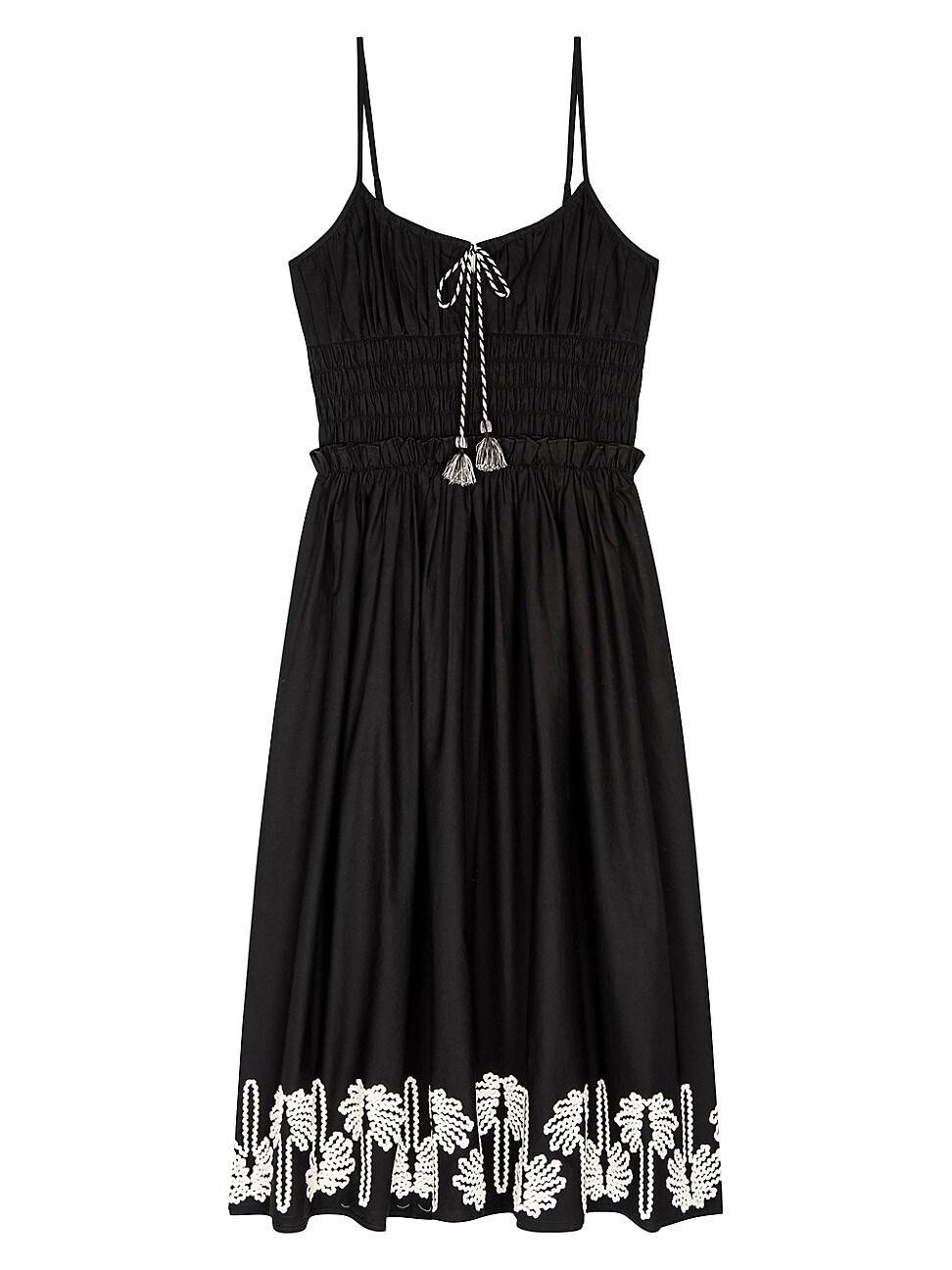 Womens Baja Rickrack Palms Cotton Midi-Dress Product Image