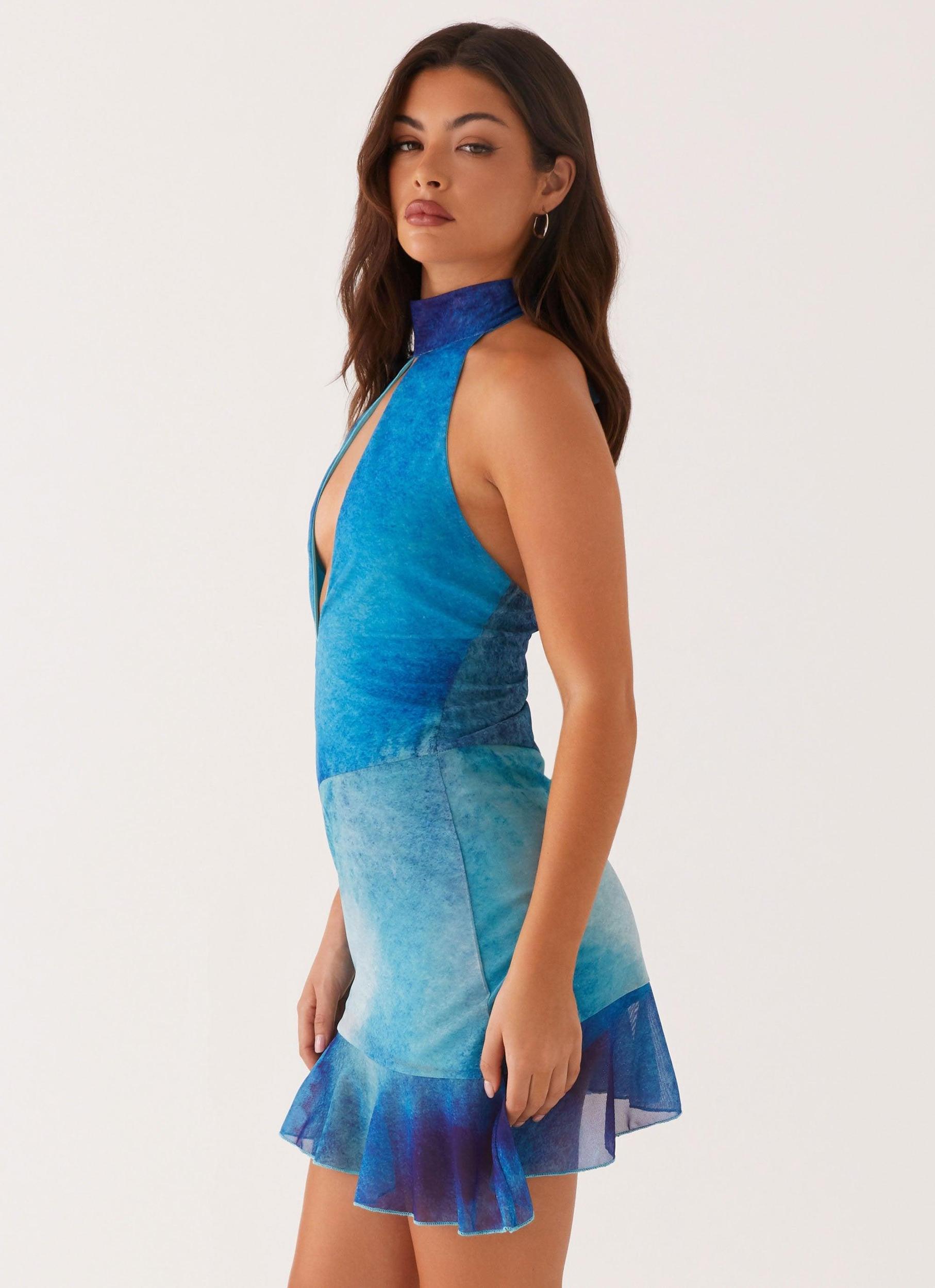 Arlo Mini Dress - Blue Tie Dye Product Image