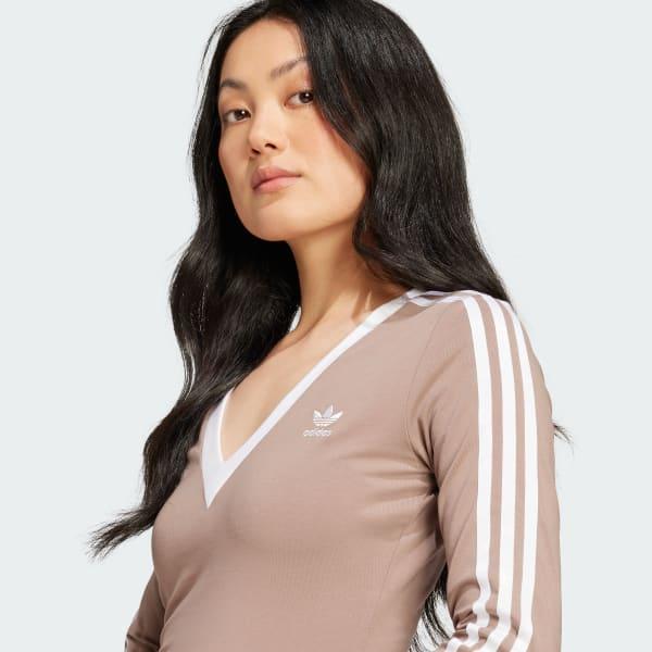 adidas Adicolor Classics 3-Stripes Maxi Dress Trace Brown XS Womens Product Image