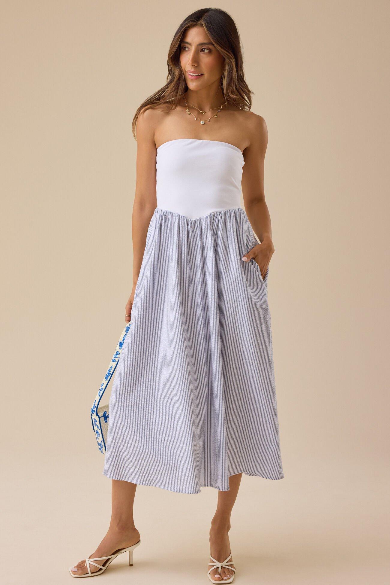 Renee Strapless Midi Dress Product Image