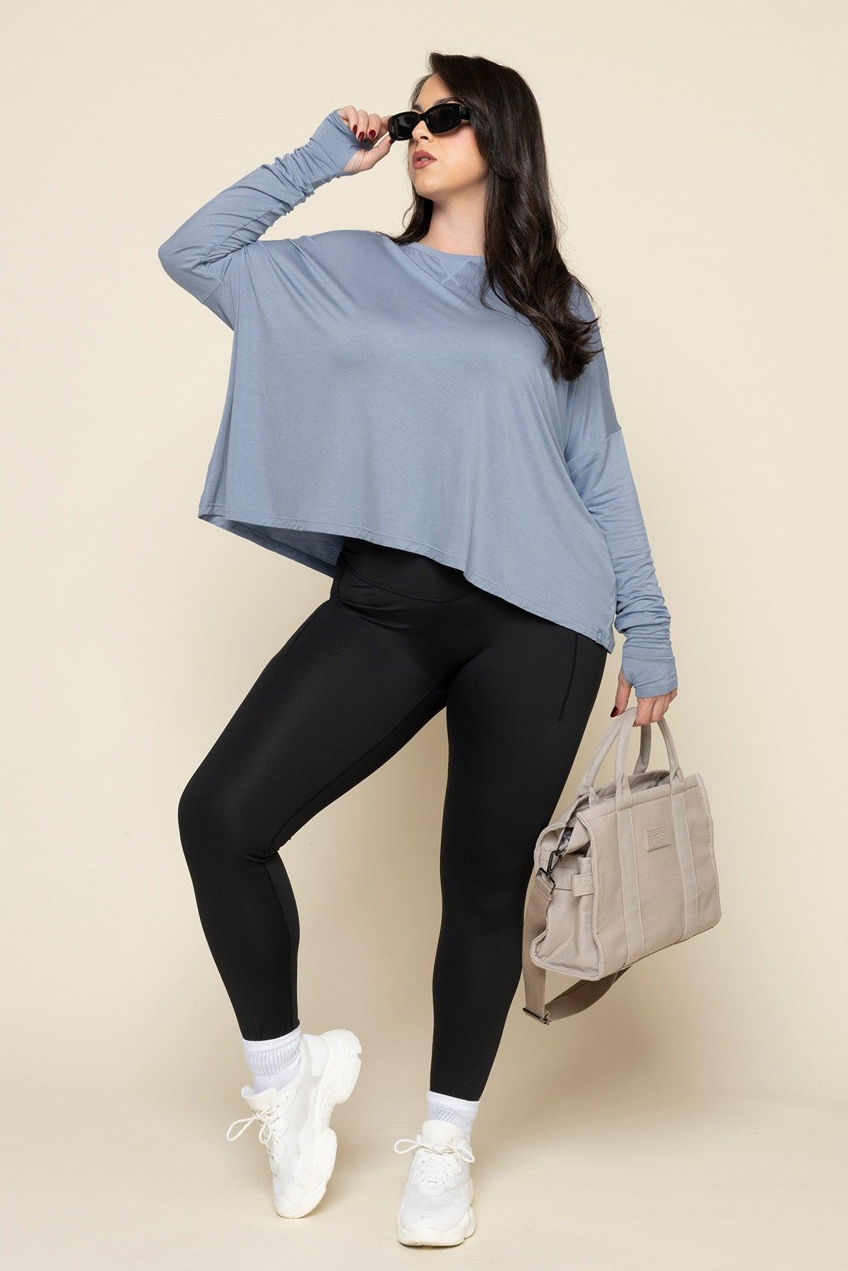 The Perfect Long Sleeve Top - Dusty Blue Product Image