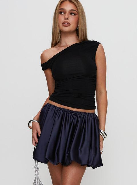 Rubee Bubble Hem Mini Skirt Navy Product Image