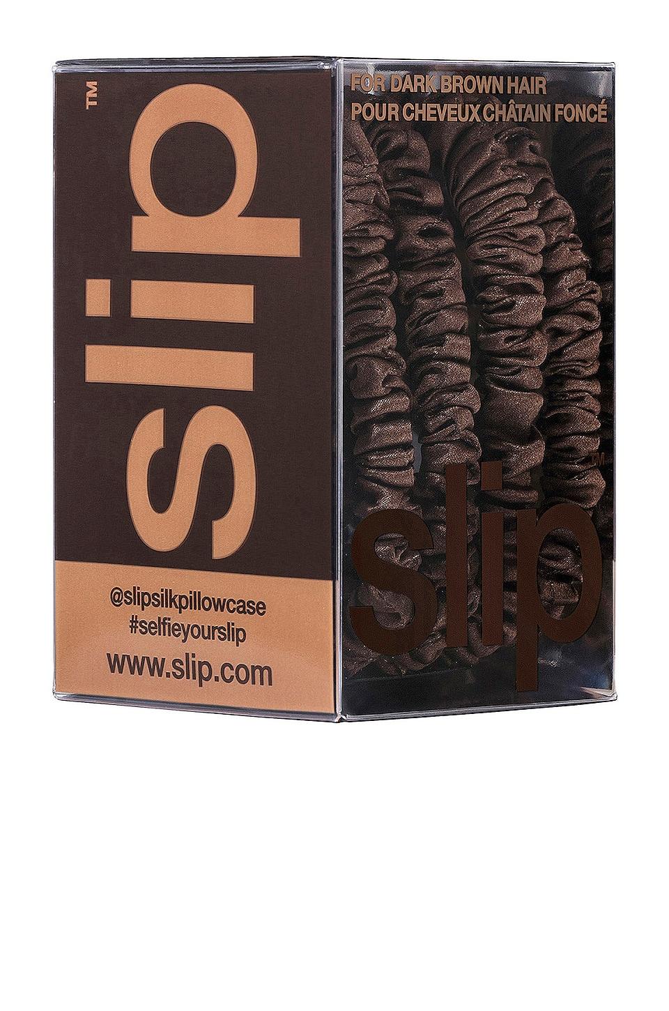 Skinny Scrunchies 4 Pack In Dark Brown slip Product Image