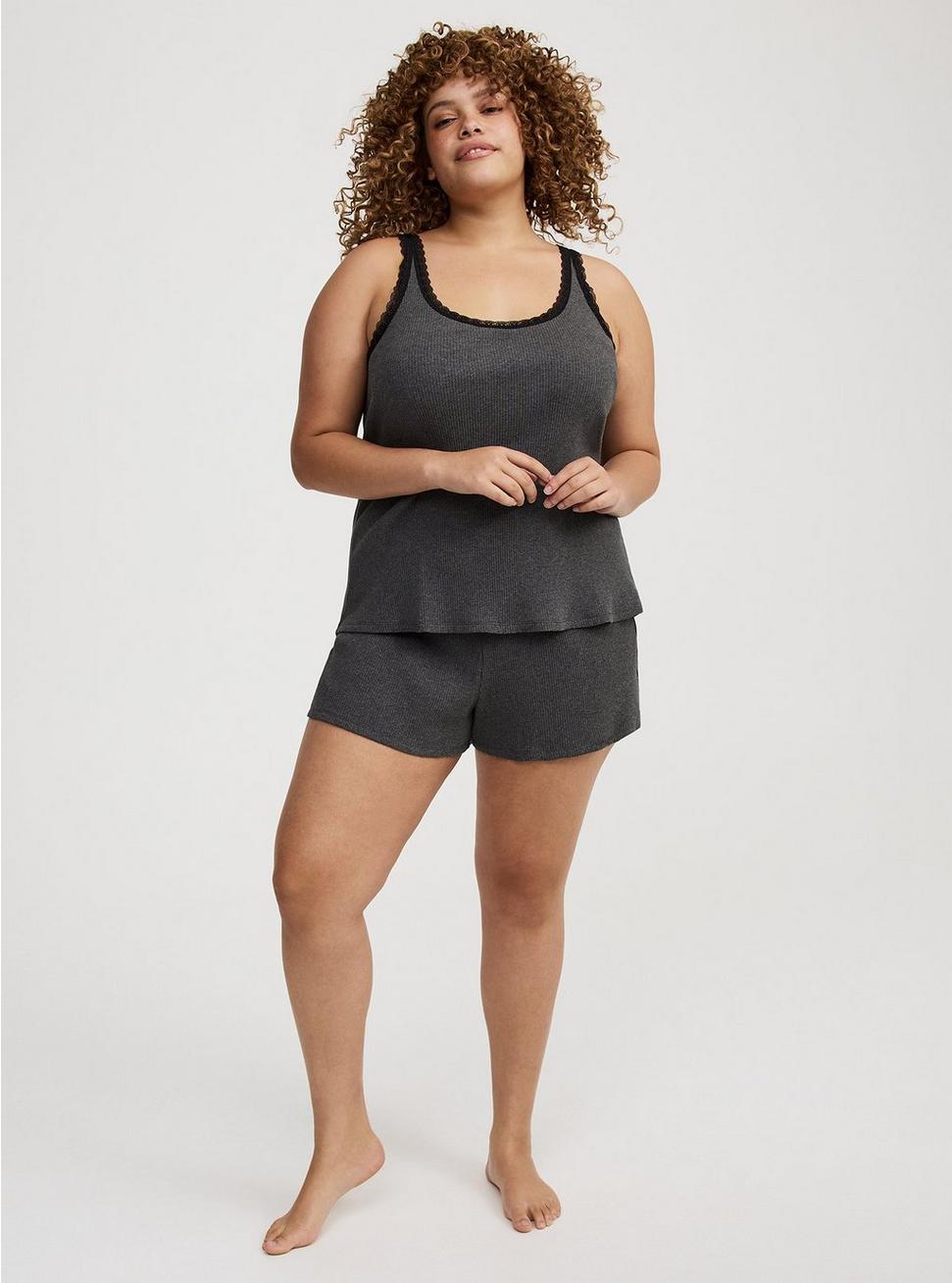 Cotton Rib Lace Trim Sleep Tank Product Image