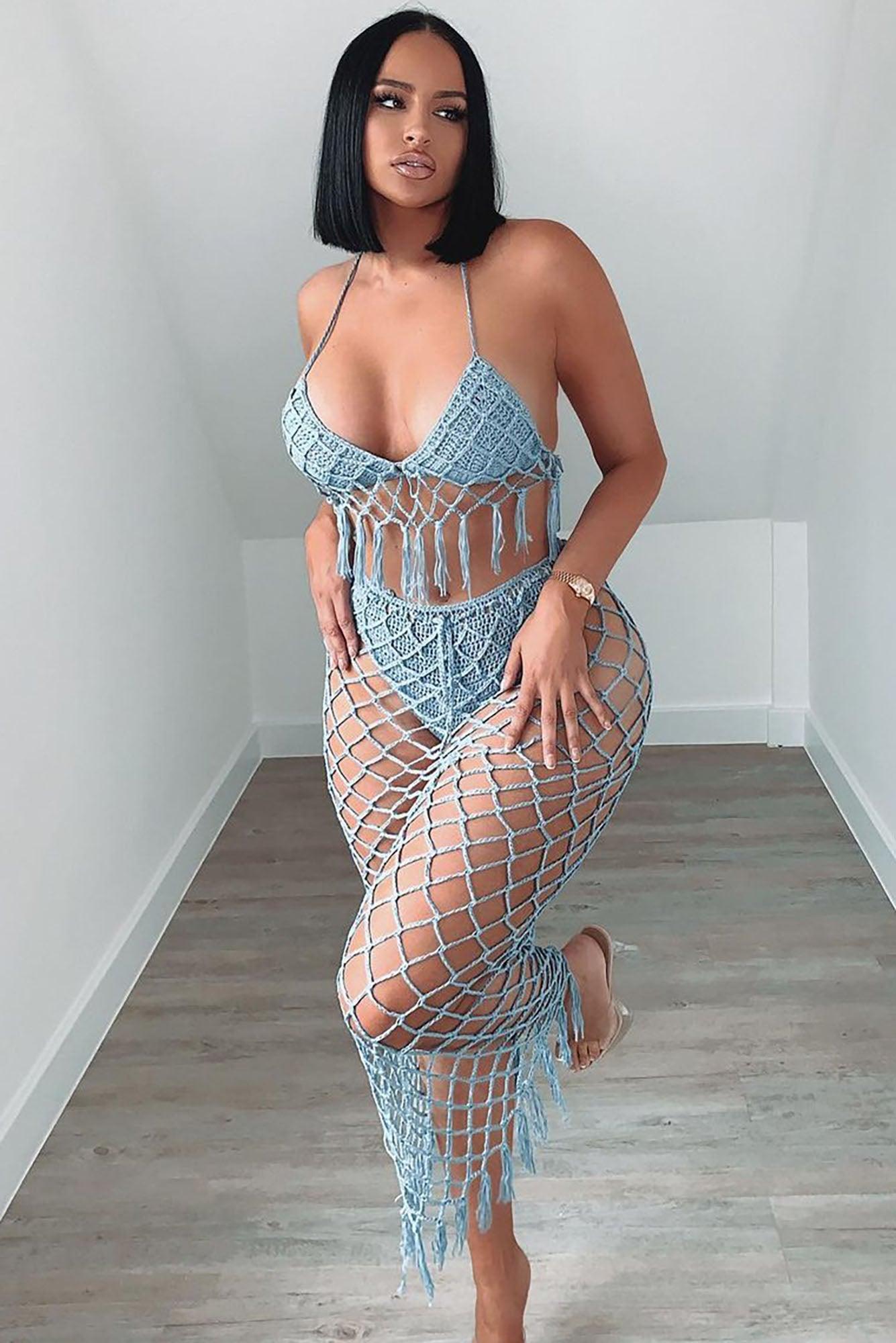 Day In Dubai 2 Piece Cover Up Set - Blue Product Image