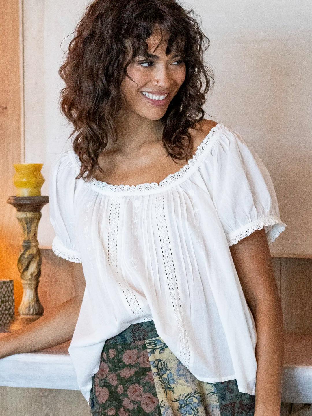 Sweet Nothings Embroidered Cotton Top - Sage Product Image