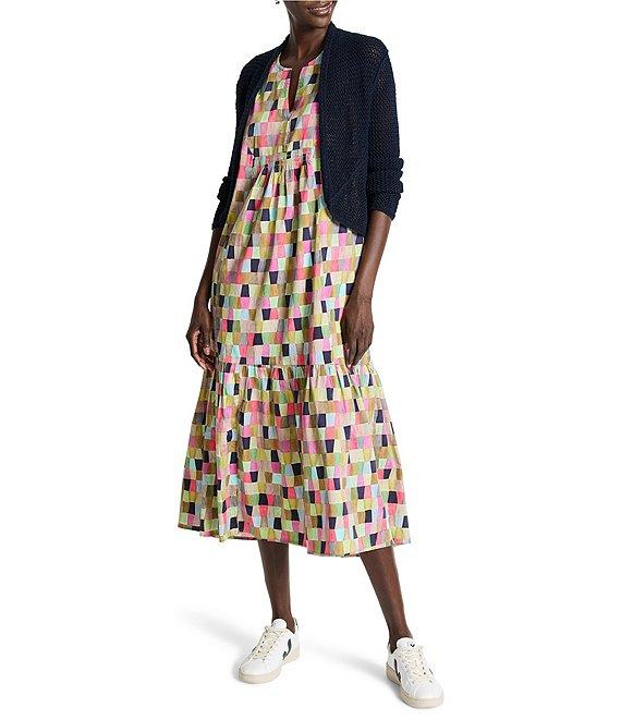 NIC + ZOE Mesh Cocoon Open Front Long Sleeve Cotton Blend Cocoon Cardigan Product Image