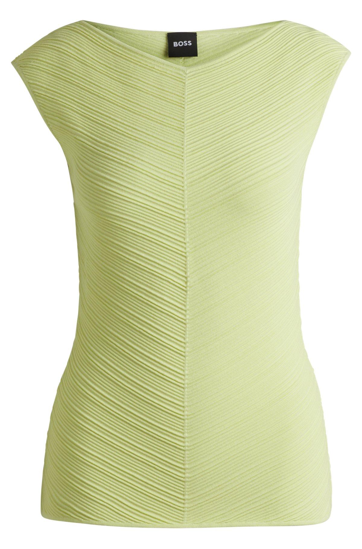 V-neck top with knitted structure Product Image