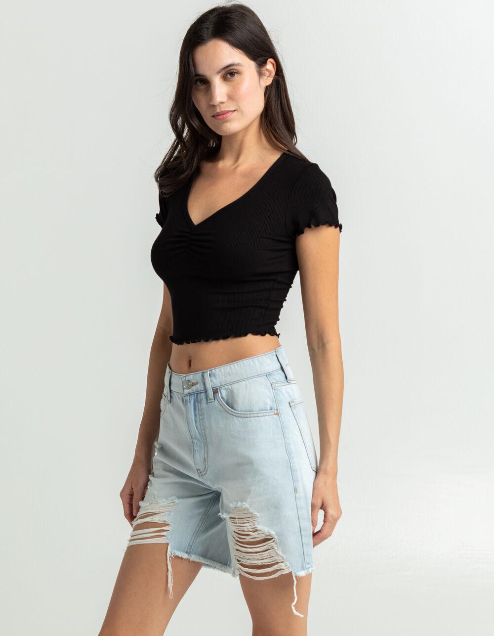 RSQ Womens Boyfriend Shorts - LIGHT WASH Product Image