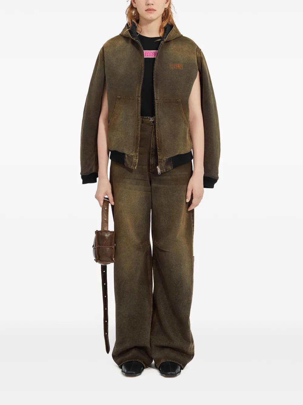 hooded denim jacket Product Image