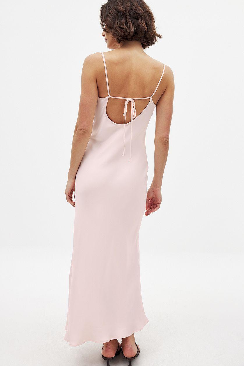 Satin Fold Detail Midi Slip Dress Product Image