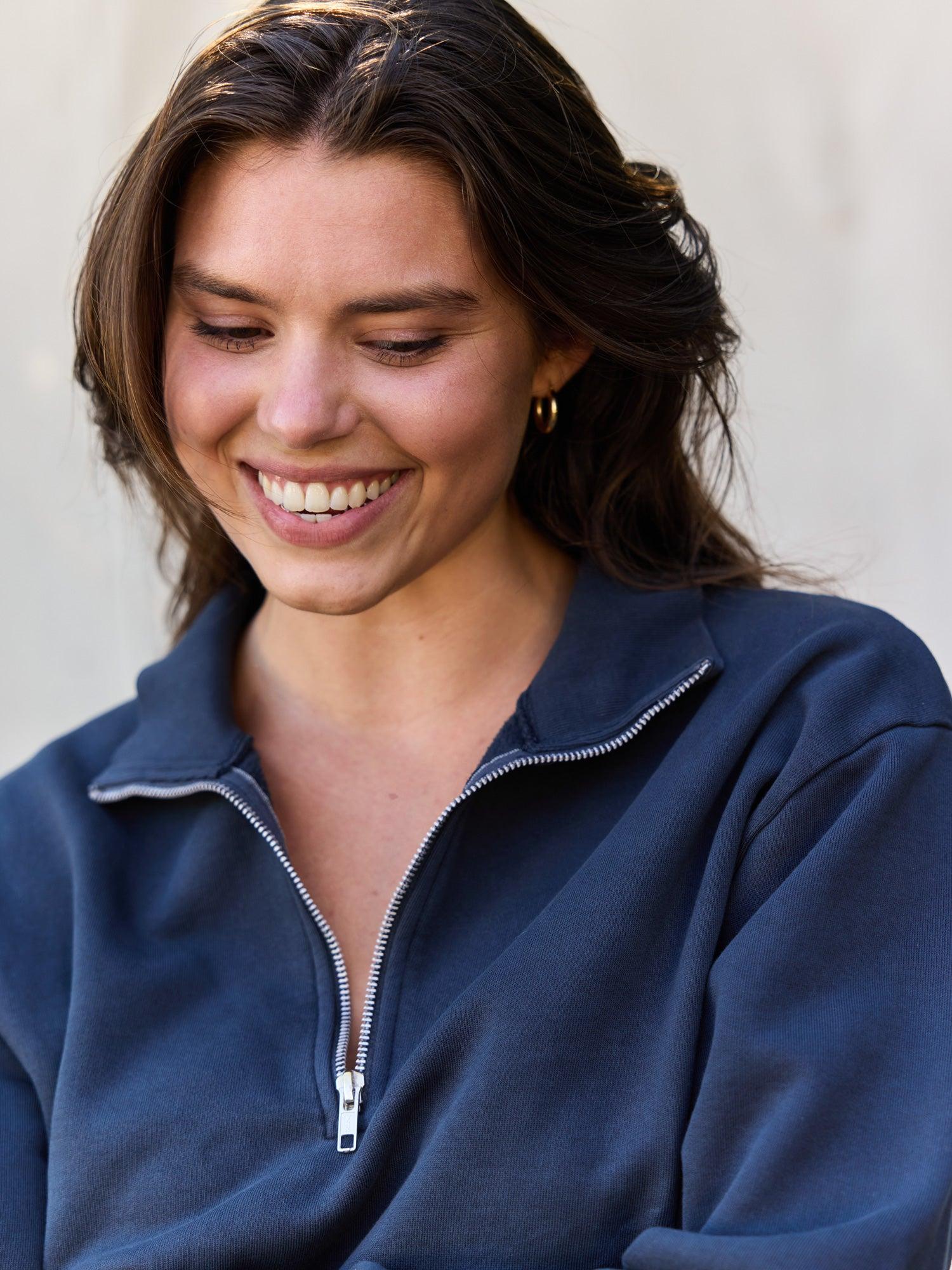 Organic Fleece Quarter Zip Sweatshirt Female Product Image