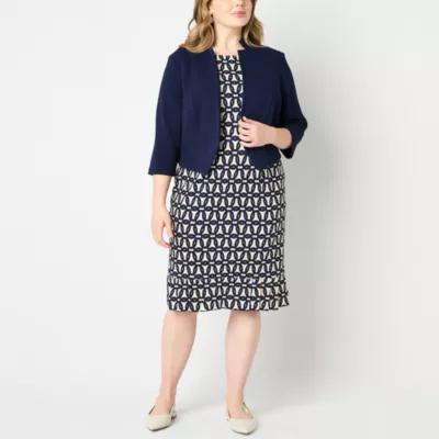 Maya Brooke Womens Jacket Dress Plus Product Image