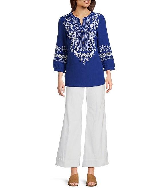 NYDJ Mia Stretch Denim High Rise Ankle Palazzo Jeans Product Image