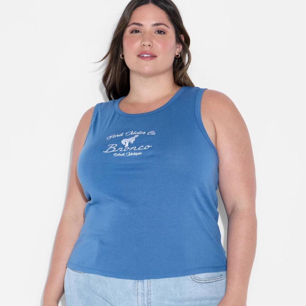 Women's Bronco Graphic Tank Top - Blue XS Product Image