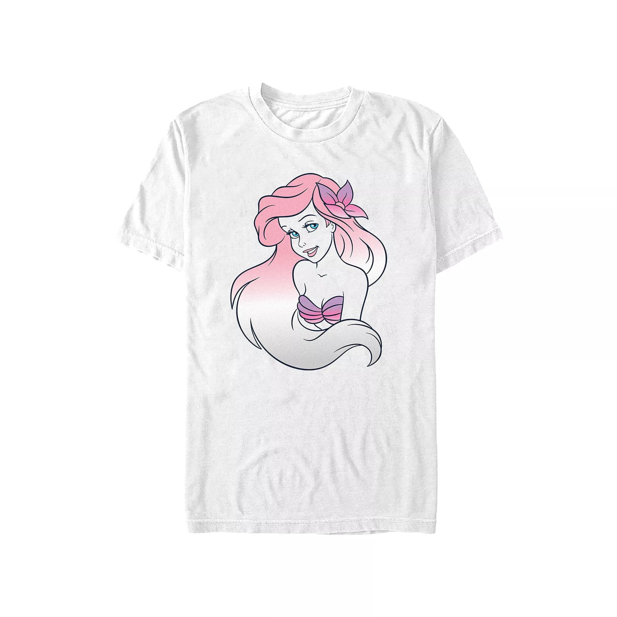 Disney's The Little Mermaid Ariel Gradient Hair Juniors' Boyfriend Graphic Tee, Women's, Size: XL, White Product Image