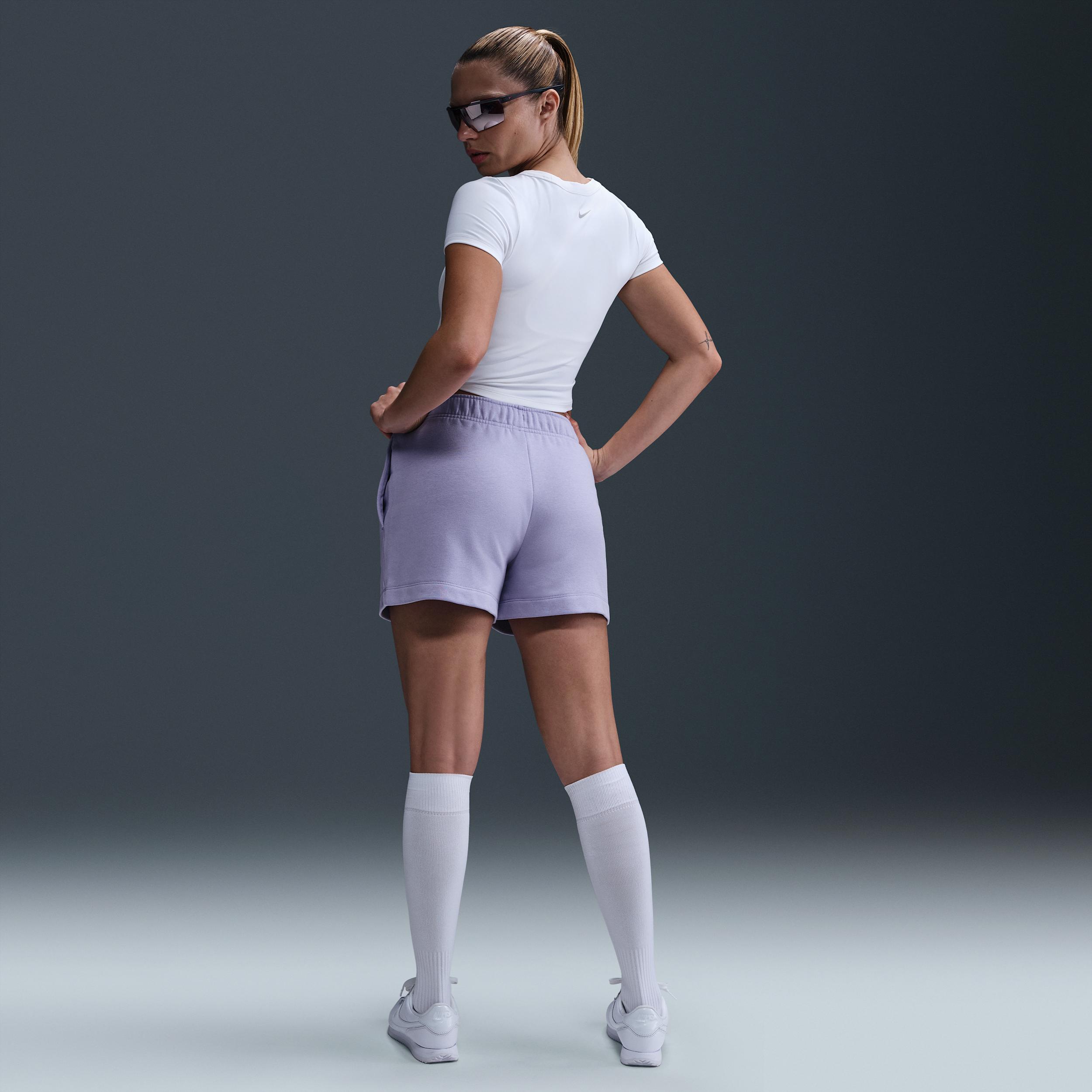 Womens Nike Sportswear Club Fleece Mid-Rise 4 Graphic Shorts | HJ1282-533 Product Image