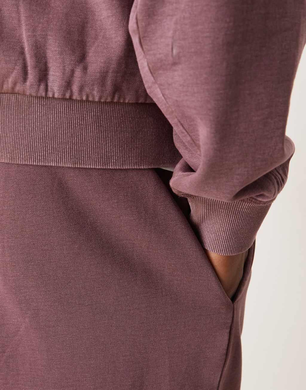 ASOS DESIGN wide leg sweatpants in washed burgundy Product Image