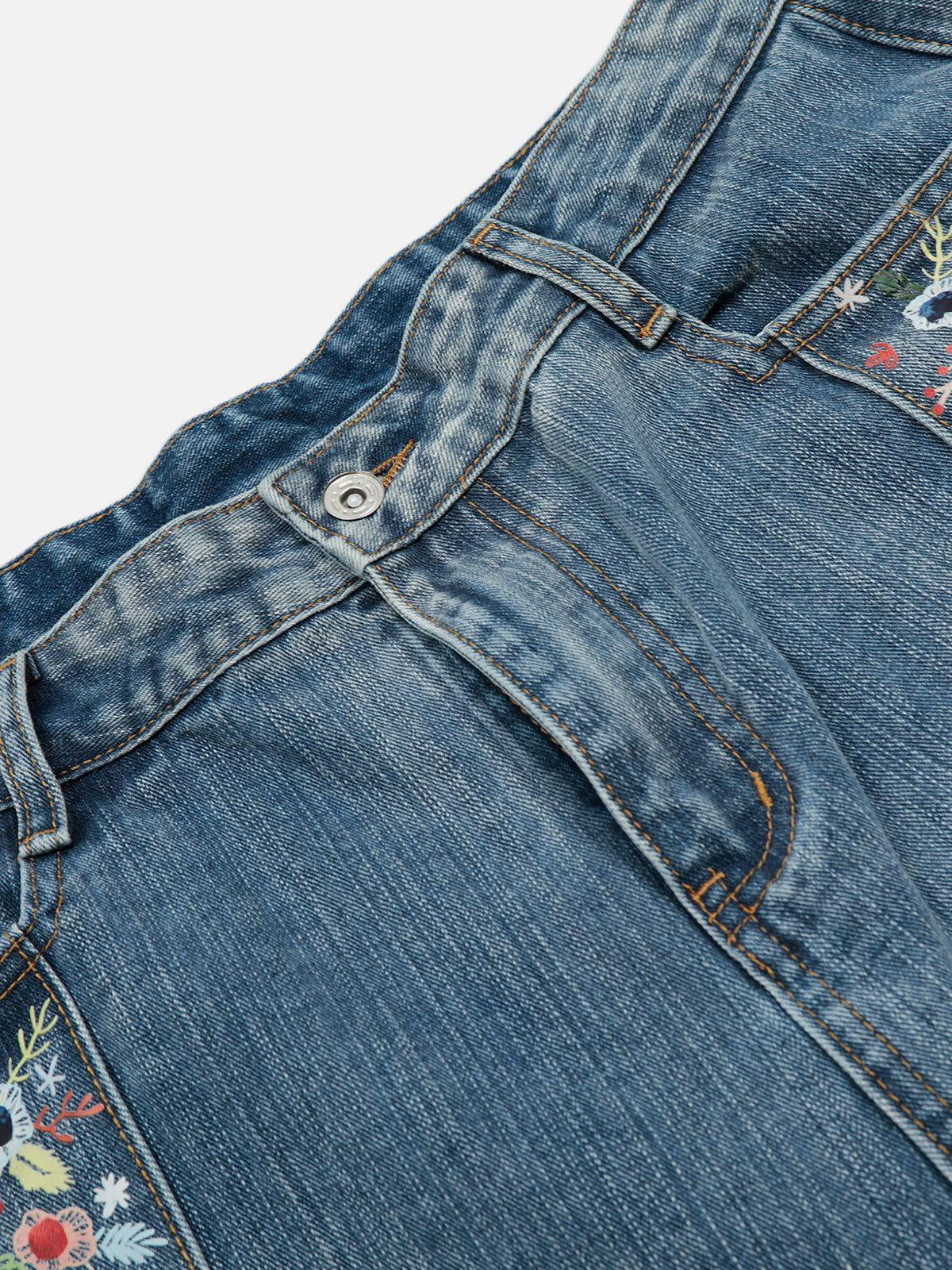 Aelfric Eden Floral Embroidery Longline Jorts Product Image