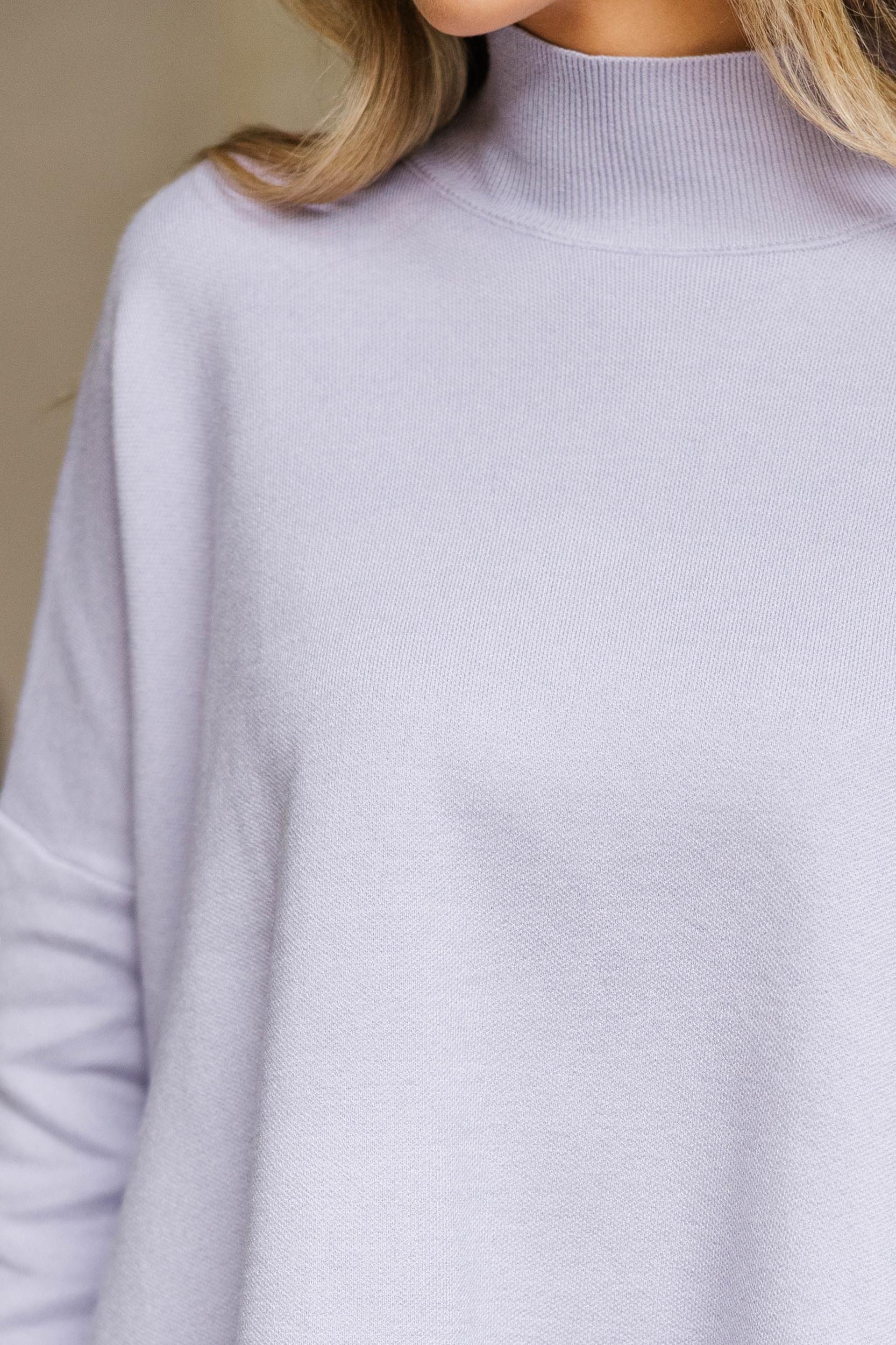 Going With You Lavender Purple Mock Neck Sweater Female Product Image