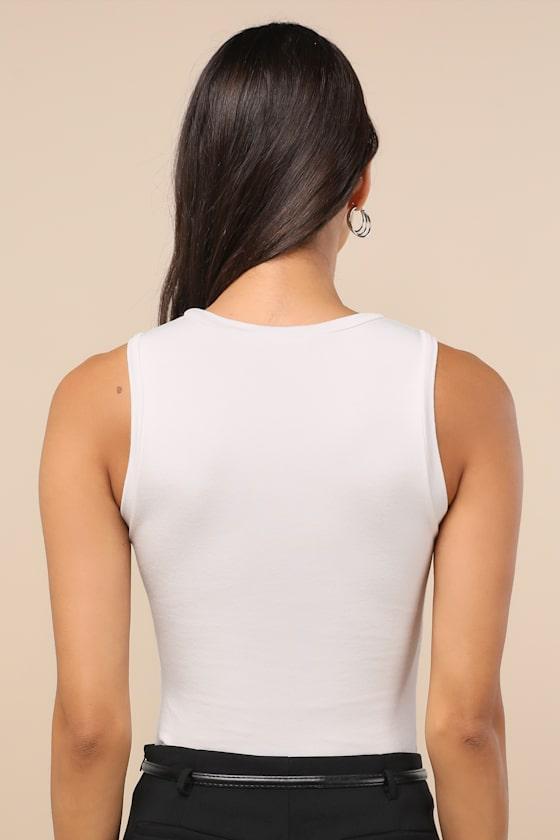 Always Easygoing Ivory Sleeveless Bodysuit Product Image