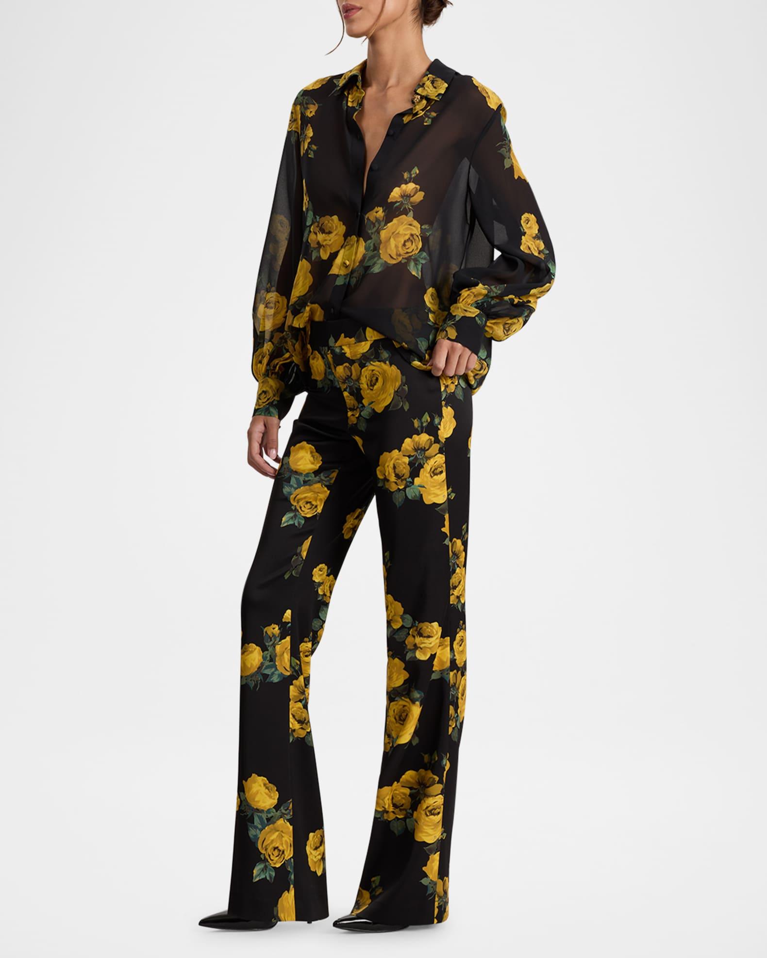 Candace Rosehips Blouson-Sleeve Buttoned Shirt Product Image