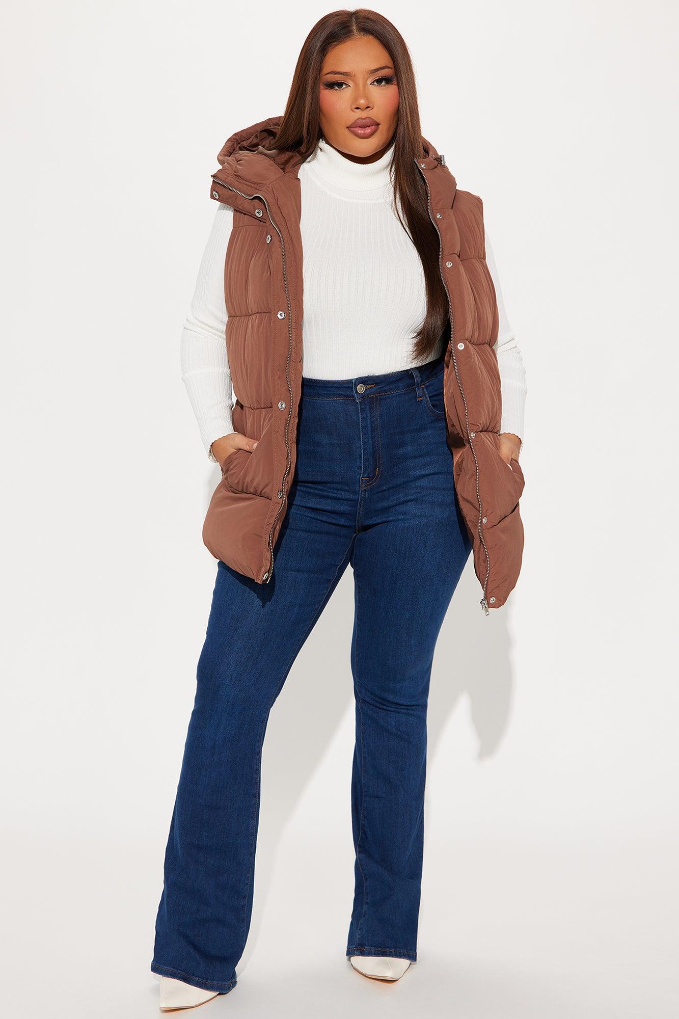 Hold You Down Puffer Vest - Chocolate Product Image
