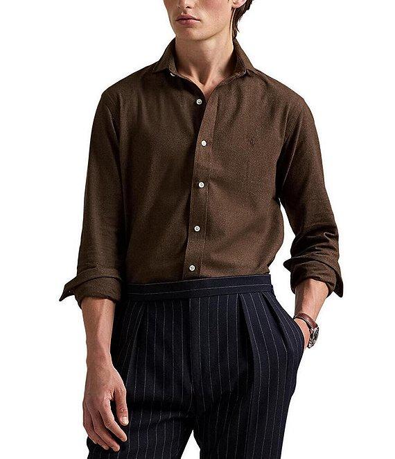 Polo Ralph Lauren Classic Fit Brushed Performance Stretch Twill Long Sleeve Woven Shirt Product Image