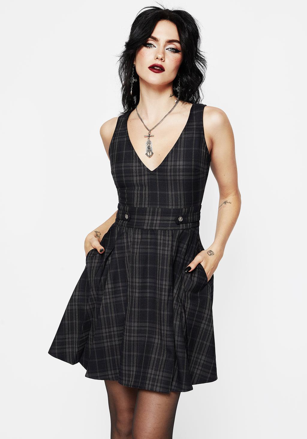 Reckless Check Mini Pinafore Dress Product Image