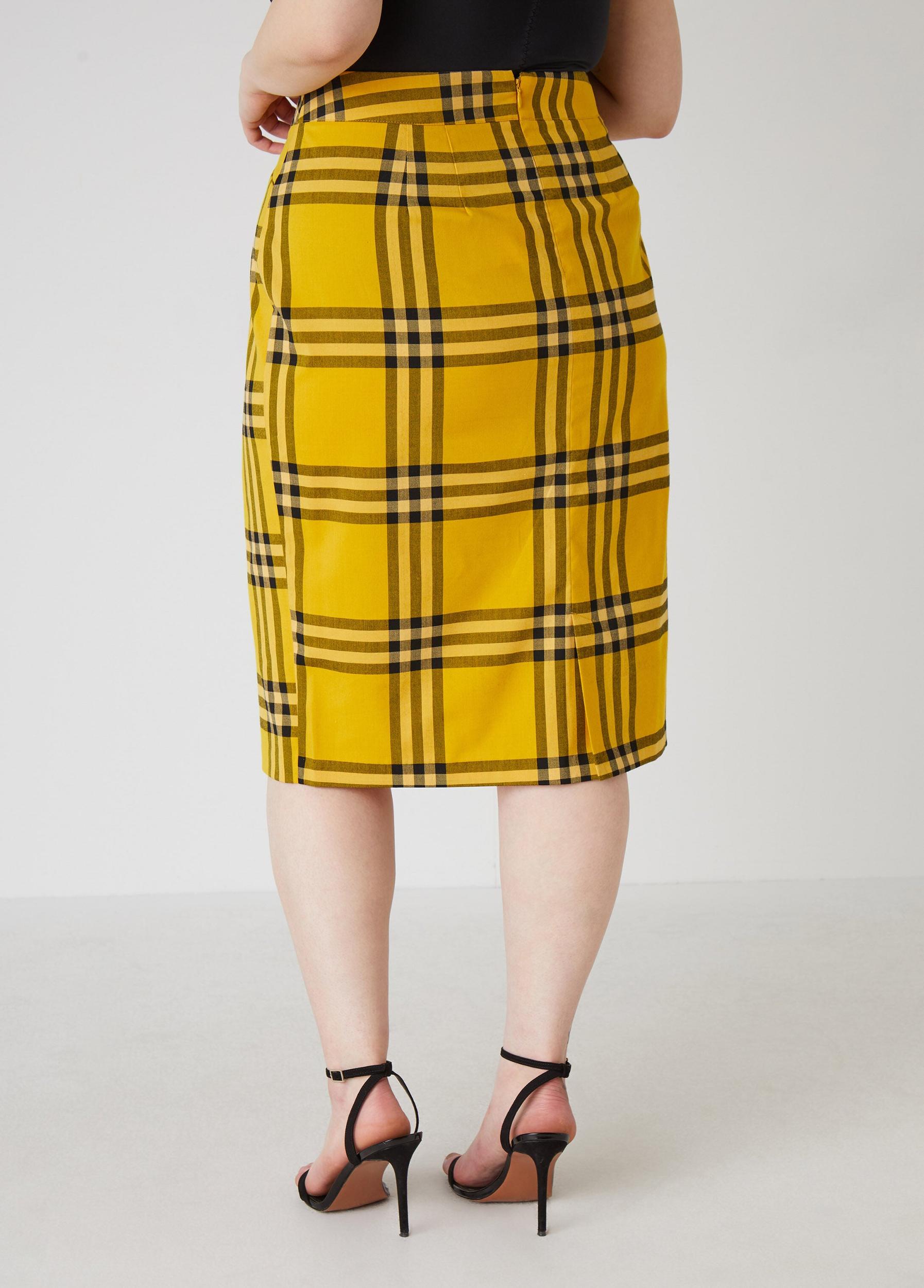 Plaid Pencil Skirt Product Image